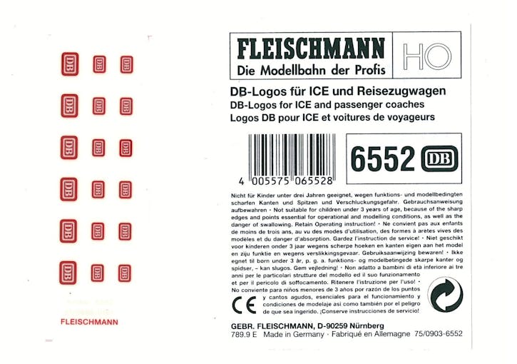 Fleischmann 6552 Loghi DB per ICE e carrozze passeggeri