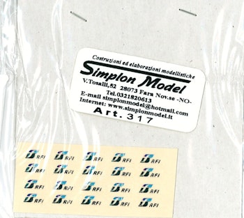 Simplon Model 317 Decals ad acqua FS RFI, 20 pz.
