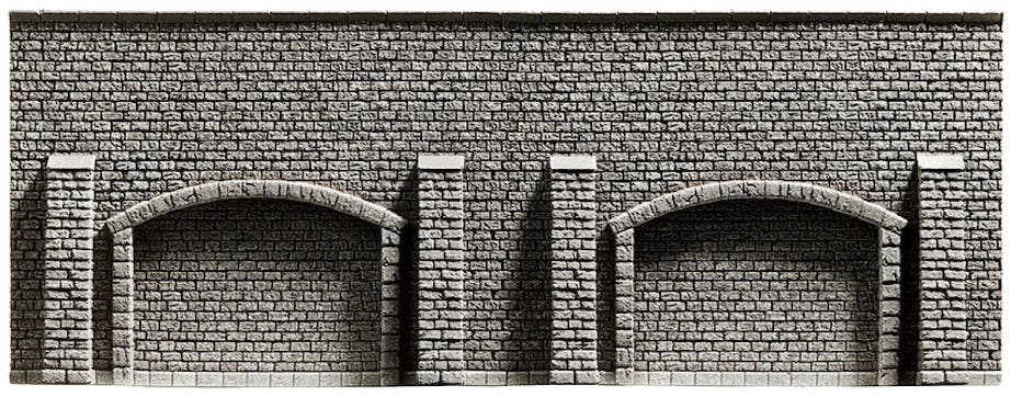 Noch 58058 Muro in pietra con rinforzi e arcate 33,4 x 12,5 cm