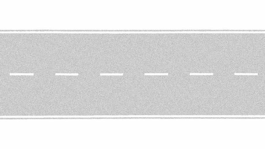 Noch 60709 Strada asfaltata grigio chiaro con segnaletica orizzontale, 6,6 x 100 cm