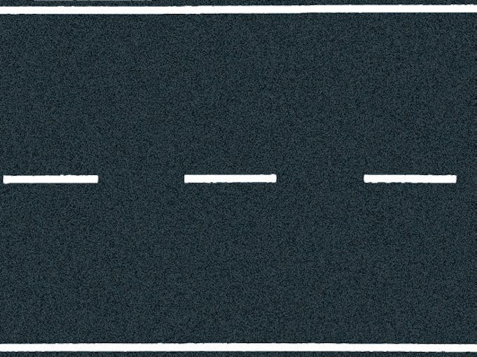 Noch 60706 Strada asfaltata grigio scuro con segnaletica orizzontale, 6,6 x 100 cm