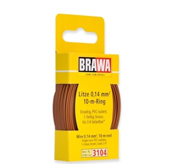 Brawa 3104 Cavo elettrico marrone in bobina da 10 metri - 0,14 qmm