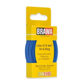 Brawa 3105 Cavo elettrico azzurro in bobina da 10 metri - 0,14 qmm