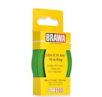 Brawa 3103 Cavo elettrico verde in bobina da 10 metri - 0,14 qmm