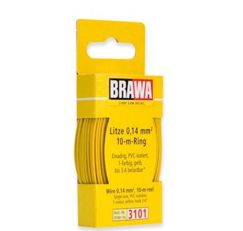 Brawa 3101 Cavo elettrico giallo in bobina da 10 metri - 0,14 qmm