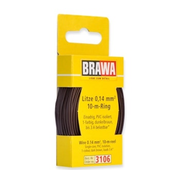 Brawa 3106 Cavo elettrico marrone scuro in bobina da 10 metri - 0,14 qmm