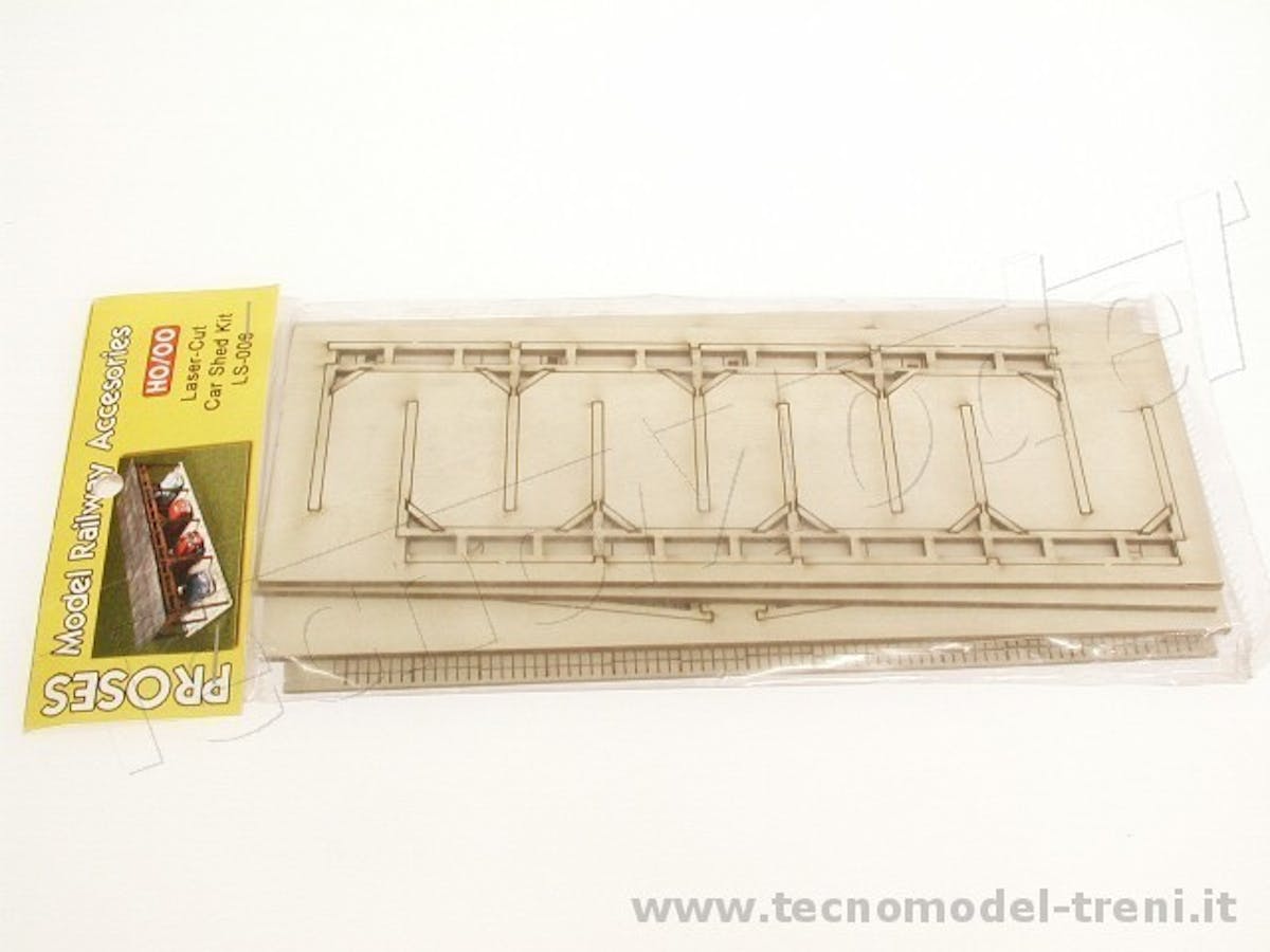 Tettoia (auvent) Pour Modélisme Ferroviaire à L'échelle H0 (1:87) - Dimensions 21.5 X 12 Cm, Marque Krea, Fabriqué En Italie