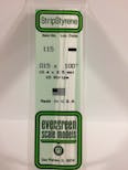 Evergreen Plastic  EV0115 Listello polistirene 0,38 x 2,50 mm x 35 cm, 10 pz.
