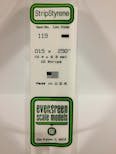 Evergreen Plastic  EV0119 Listello polistirene 0,38 x 6,3 mm x 35 cm, 10 pz.
