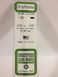 Evergreen Plastic  EV0136 Listello polistirene 0,75 x 3,2 mm x 35 cm, 10 pz.