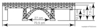 Kibri 39704 Ponte ferroviario in travature, con pile in pietra, per linea a un binario