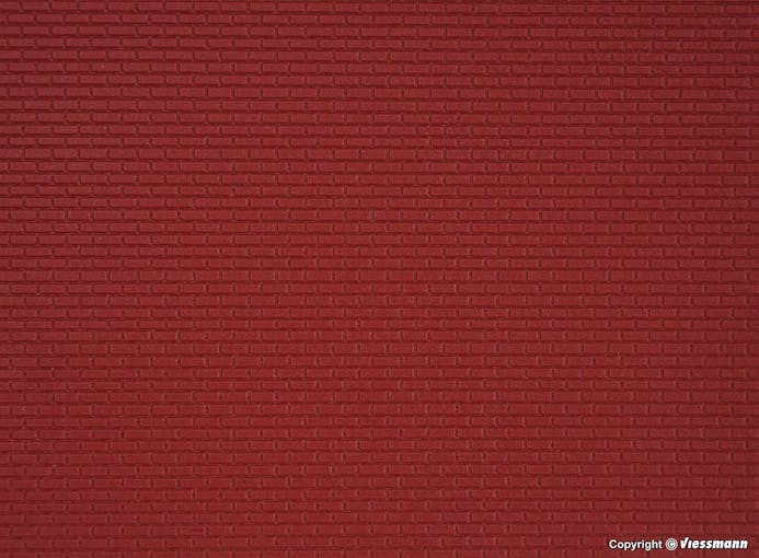 Kibri 34122 Muro in mattoni rossi, 20 x 12 cm