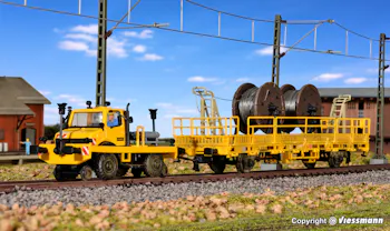 Kit Kibri 26269 - Wagon à Bords Bas H0 Avec 3 Bobines De Câble - Construction Piste