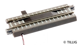 Tillig 83801 Binario sganciatore elettrico con massicciata e traversine in cemento, Scala TT