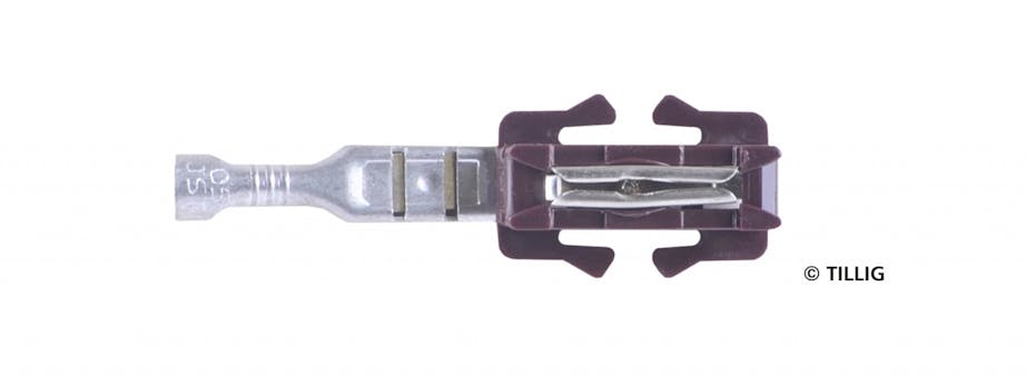 Tillig 83954 Connessione di rotaia con attacco, colore marrone, 10 pz. Scala TT