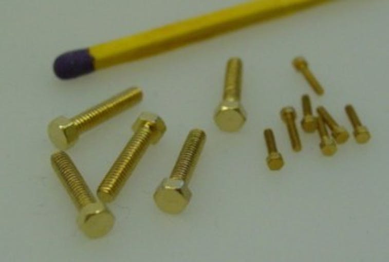 Tecnomodel F632006 Micro bullone testa esagonale in ottone M 2 x 6 mm  pz. 10 