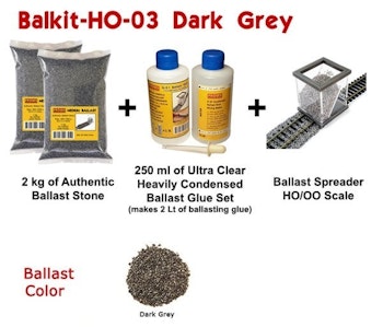 Proses BALKIT-03 Kit completo per la posa del ballast (Dark Grey)