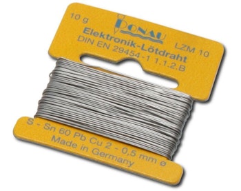 DONAU Elektronik LZM10 Stagno in filo per saldatura 60/40 - 0,5mm 10 gr.