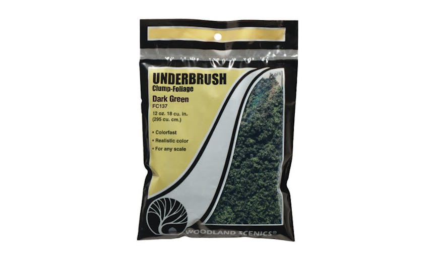 Woodland Scenics FC137 Underbrush Dark Green in bustina da 353 cu cm