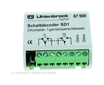 Uhlenbrock 67500 Modulo SD1 relè digitale con doppio deviatore, 1 indirizzo