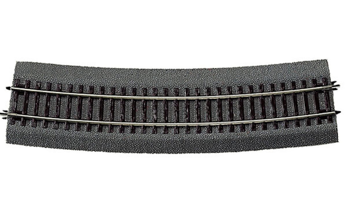Roco 42527 Binario curvo R9 r = 826,4 mm 15° con massicciata e traverse ...