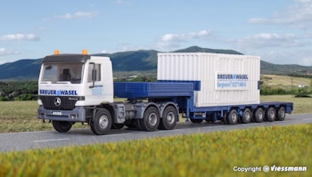 Kibri 13057 Trattore MB Actros con trailer carico di container BREUER & WASEL