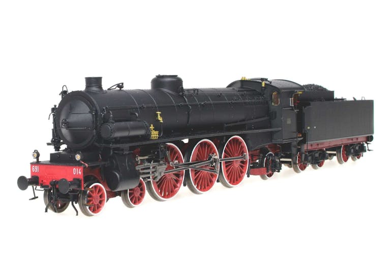Os.kar 1693 FS Gr. 691.014 locomotiva a vapore ep. III con fanali elettrici