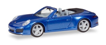 Herpa 038843 Porsche 911 Carrera 2 Cabrio, saphir blue metallic