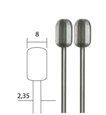 Proxxon 28726 Frese al vanadio-wolframio mm 6 forma cilindro arrotondato pz. 2. Per Metalli non ferrosi Materie plastiche Gesso