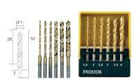 Proxxon 28876 Serie di 6 punte elicoidali in HSS con centrino in custodia. 10 pezzi