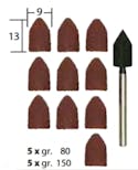 Proxxon 28987 10 cappucci abrasivi in corindone diametro 9 mm grana 80 x 5 pz. grana 150 x 5 pz. Codolo Ø 2,35.