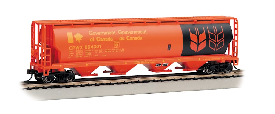 Bachmann 19134 Government of Canada - Red - 4 Bay Cylindrical Grain Hopper