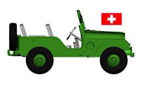 Brekina 58900 Jeep militare con tettuccio,  esercito Svizzero by Arwico