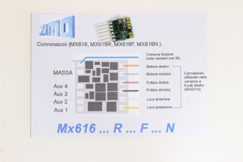Zimo MX616N Decoder MX616N nano connettore a 6 pin NEM 651 con 4 uscite Aux
