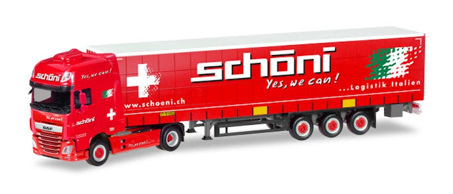 Herpa 0309301  DAF XF SSC con semirimorchio telonato ''Schöni'' (CH)