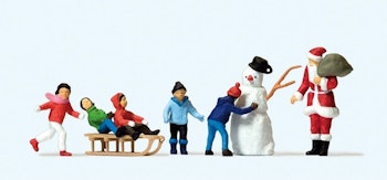Preiser 10626 Babbo Natale con bambini e pupazzo di neve