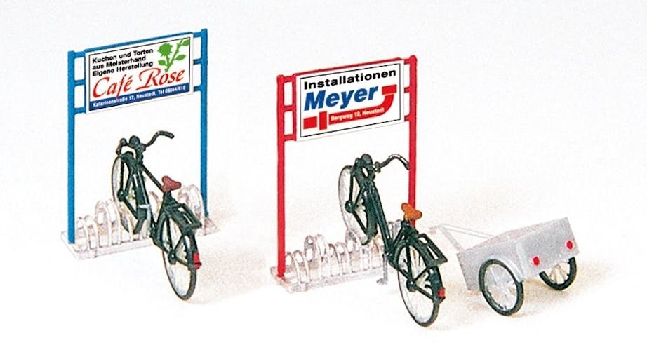 Preiser 17163 Porta biciclette e biciclette in kit di montaggio