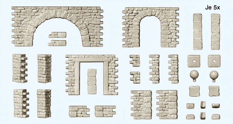 Preiser 18217 Set muri componibili in pietra
