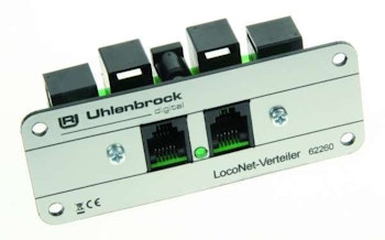 Uhlenbrock 62260 Modulo distribuzione LocoNet da pannello, con 6 connessioni