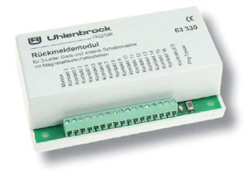 Uhlenbrock 63330 Modulo di retroazione per binario occupato Sistema AC digital Marklin a 3 rotaie, 16 ingressi
