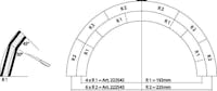 Faller 222543 Campate curve R 2 - 30° per ponte, 6 pz. Scala N