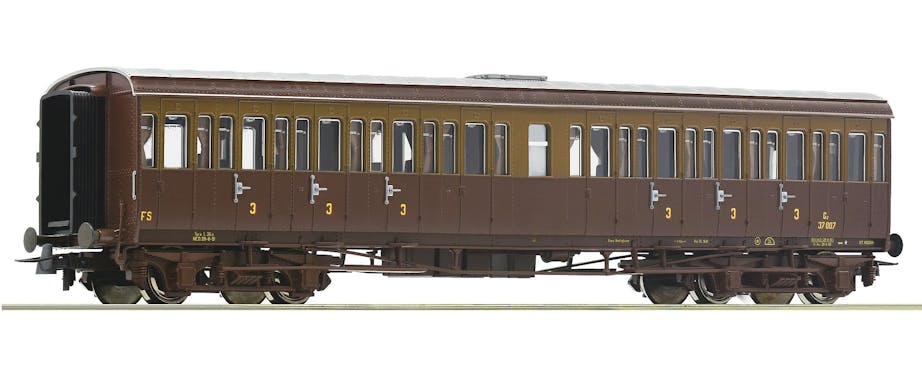 Roco 74686 FS carrozza ''Centoporte'' di 3 cl. livrea castano isabella, ep.III