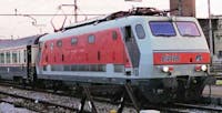 Acme 60195 FS E.444R 061 locomotiva elettrica in livrea d'origine grigio/rosso, Numeri anteriori bianchi e pantografo 52 strisciante d’origine, ep. V