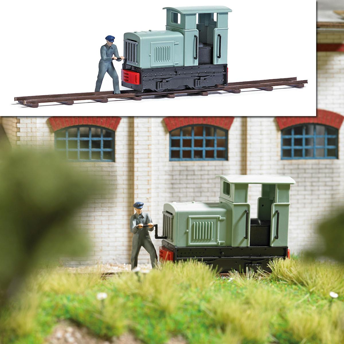 Busch 7849 Scenetta: Ingegnere con locomotiva a scartamento ridotto ...