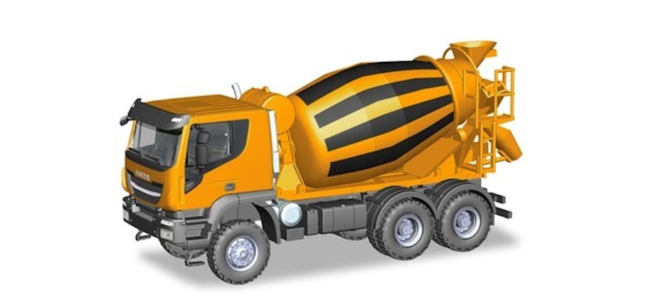 Herpa 310000 Iveco Trakker 6x6 betoniera, arancione