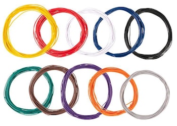 Faller 163780 Assortimento di cavi elettrici per collegamenti in codice colori digitale da 0,04 mm², 10 colori da 10 m