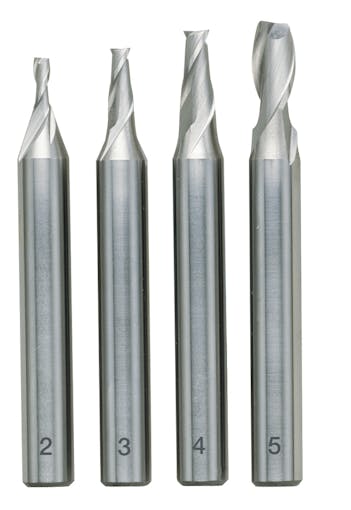 Proxxon 24610 Serie di frese frontali con codolo (2 – 5 mm), 4 pezzi