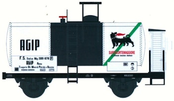 Blackstar BS00080 FS carro cisterna trasporto di prodotti petroliferi ''AGIP'' con garitta di tipo moderno ep.III