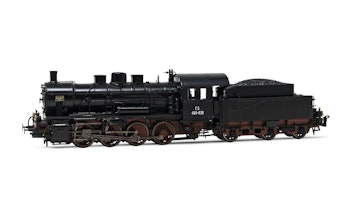 Rivarossi HR2811 FS locomotiva a vapore Gr. 460, caldaia con 3 duomi, livrea nero/rosso vagone, marcatura a biacca, ep. II