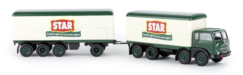 Brekina 58433 SPECIAL PRICE - 50% - Fiat 690 Millepiedi autocarro con rimorchio ''STAR''. Brekina Starline Scala H0 1/87